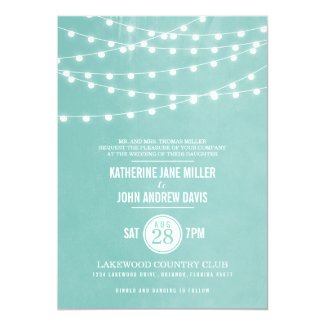 Summer String Lights Wedding Invitation