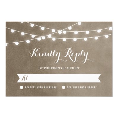 Summer String Lights Wedding RSVP Card