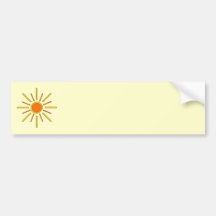 Summer sun. Yellow and orange. Bumper Sticker