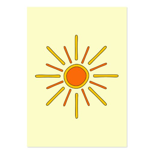 Summer sun. Yellow and orange. Business Card