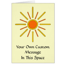 Summer sun. Yellow and orange. Card