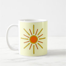 Summer sun. Yellow and orange. Coffee Mugs
