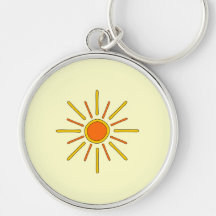 Summer sun. Yellow and orange. Key Chain