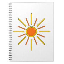 Summer sun. Yellow and orange. Spiral Note Books