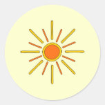 Summer sun. Yellow and orange. Sticker