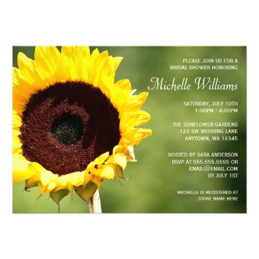 Summer Sunflower Bridal Shower Invitations