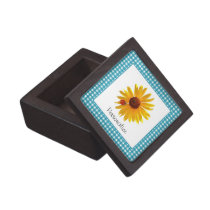 Summer Sunflower Gingham With Name premium gift boxes