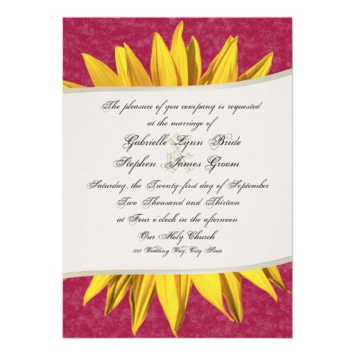 Summer Sunflower Wedding Personalized Announcements