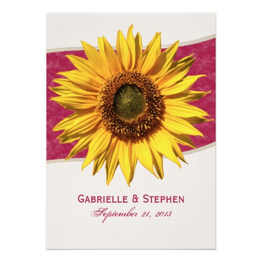 Summer Sunflower Wedding Personalized Announcements