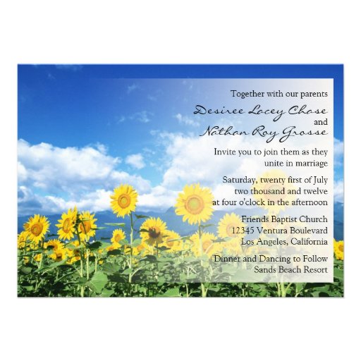 Summer Sunflowers Wedding Invitation