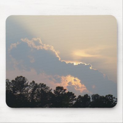 Summer Sunset Behind a Lonely Cloud Mouse Mats by dru_satori