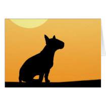 Summer Sunset Bull Terrier Greeting Card