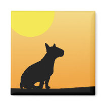 Summer Sunset Bull Terrier Refrigerator Magnet