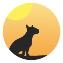 Summer Sunset Bull Terrier Sticker