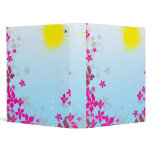 summer sunshine and fuschia flowers binders
