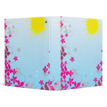 summer sunshine and fuschia flowers binders