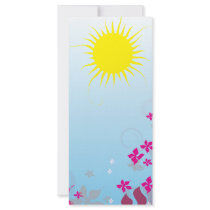 summer sunshine and fuschia flowers custom rack card
