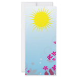 summer sunshine and fuschia flowers custom rack card