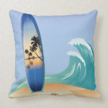 Summer Surf and Beach Pillow pillows