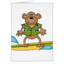 Summer Surfer Monkey Cards