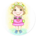 Summer Swim Girl Stickers by jamiecreates1 Summer Swim Girl Stickers