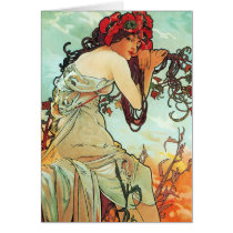 Summer, The Seasons, Mucha Greeting Cards