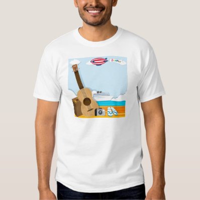 Summer theme with cruise and travel objects t shirt
