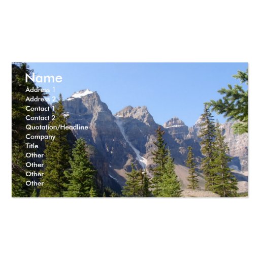 Summer Time/Mountains Business Card Templates (front side)