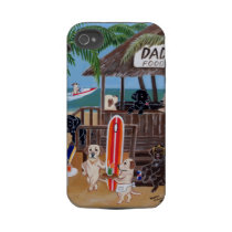 Summer Vacation Labradors Painting Iphone 4 Tough Cases
