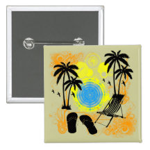 Summer Vacation Pinback Button