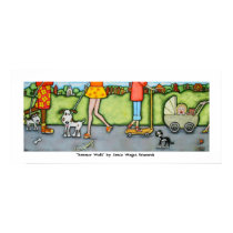 Summer Walk With Dogs and Cats Poster posters by jamiecreates1 Summer Walk With Dogs and Cats Poster posters