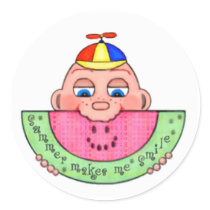 Summer Watermelon Boy Stickers by jamiecreates1 Summer Watermelon Boy Stickers