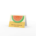 Summer watermelon on orange gingham thank you note card