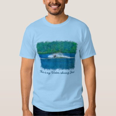 Summer Waterskiier and Lake Tee Shirt