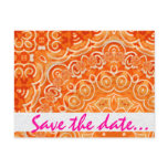 Summer Wedding Orange Batik Fractal Post Cards