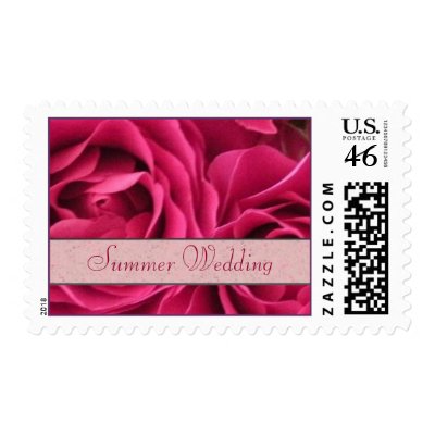 Summer Wedding Stamps - Fuchsia Roses Postage