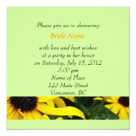 summer yellow  flowers bridal shower invitations custom announcements