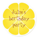 Summer yellow lemon party favor seal stickers sticker