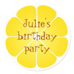Summer yellow lemon party favor seal stickers