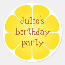 Summer yellow lemon party favor seal stickers stickers