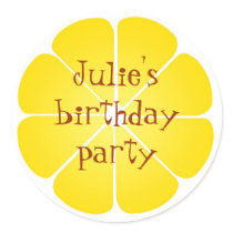 Summer yellow lemon party favor seal stickers
