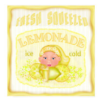 Summer Yellow Lemonade Art Poster posters