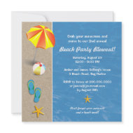 Summertime at the Beach Party Invitation invitation