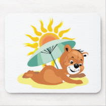 Summertime Beach Fun Bear mousepads by doonidesignsanimals Summertime Beach Fun Bear mousepads