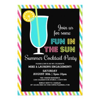 Summertime Cocktail Party Invitations Personalized Announcements