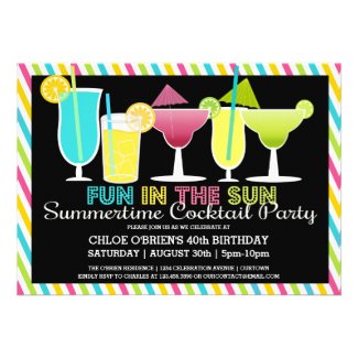 Summertime Cocktail Party Invitations Invites