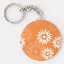 Summertime orange flowers Keychain