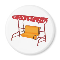 Summertime Patio Glider Seating Fridge Magnets