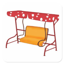 Summertime Patio Glider Seating Square Sticker
