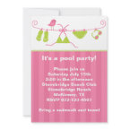 Summertime Pink and Green Bathing Suit Invitation by cocoamintprints Summertime Pink and Green Bathing Suit Invitation by cocoamintprints